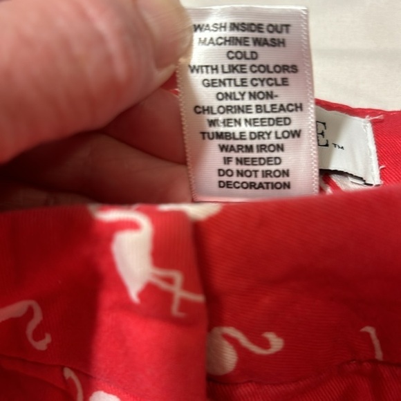Elle Hot Pink Flamingo Print Chino Shorts size 2 - Picture 3 of 8